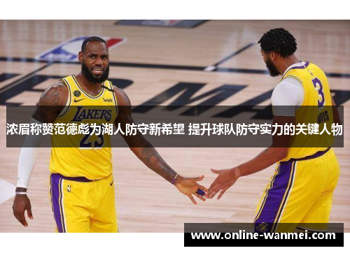 浓眉称赞范德彪为湖人防守新希望 提升球队防守实力的关键人物